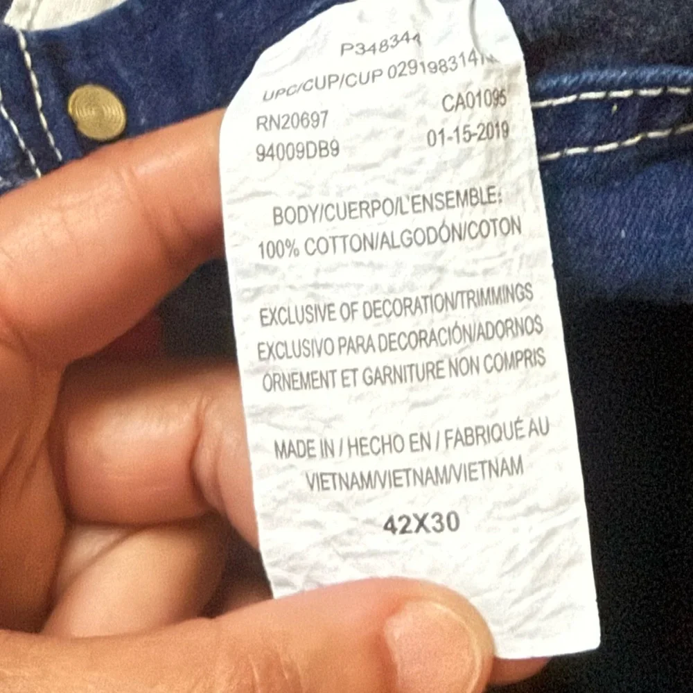 Vintage distressed Big Smith Blue Denim Overalls 42x30 - Picture 8 of 8